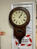 A Regency mahogany eight day drop dial wall clock, height 80cm