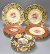 A group of hand-painted and other 19th century and later plates to include examples by Royal