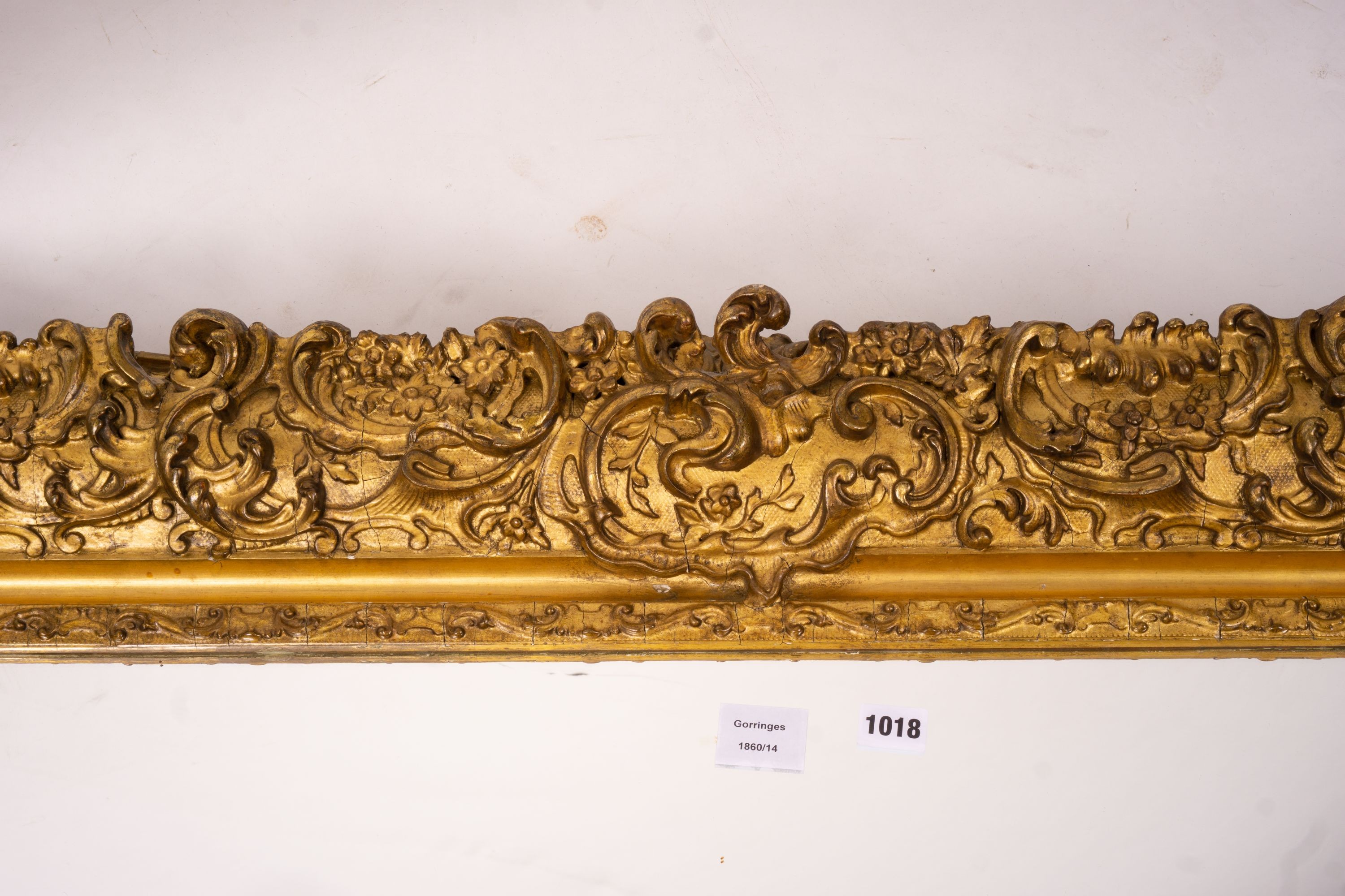 An ornate Victorian giltwood and gesso rectangular wall mirror (formerly a picture frame) width - Image 4 of 10