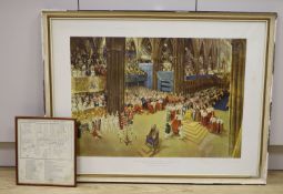 After Terence Cuneo (1907-1996), limited edition colour print, 'The Coronation of Queen Elizabeth
