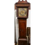 A George III eight day longcase clock, marked Zac Hanwell, London, in later oak case, height 213cm