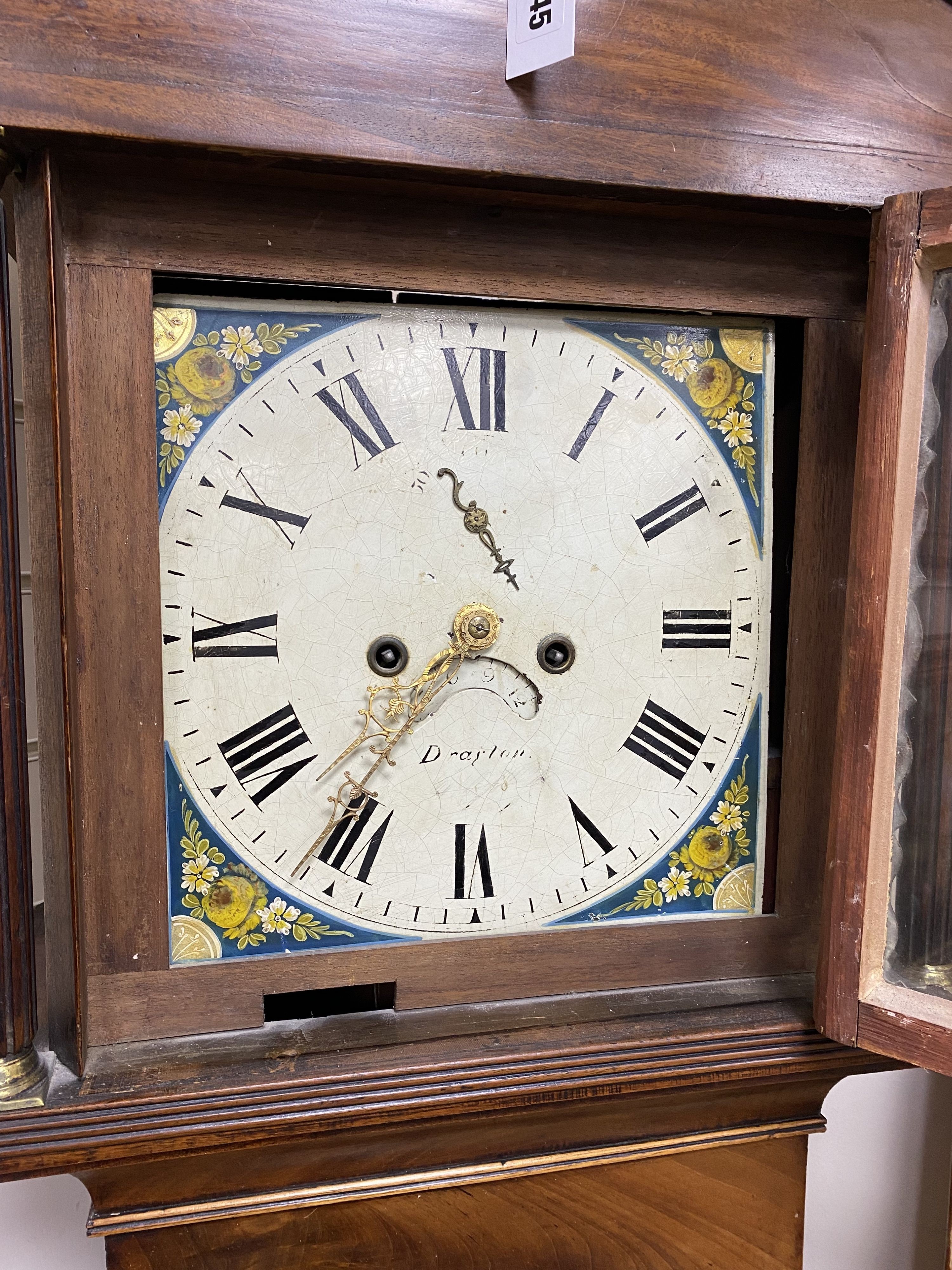 An early 19th century mahogany eight day longcase clock (reduced in height) marked Drayton, height - Image 3 of 4