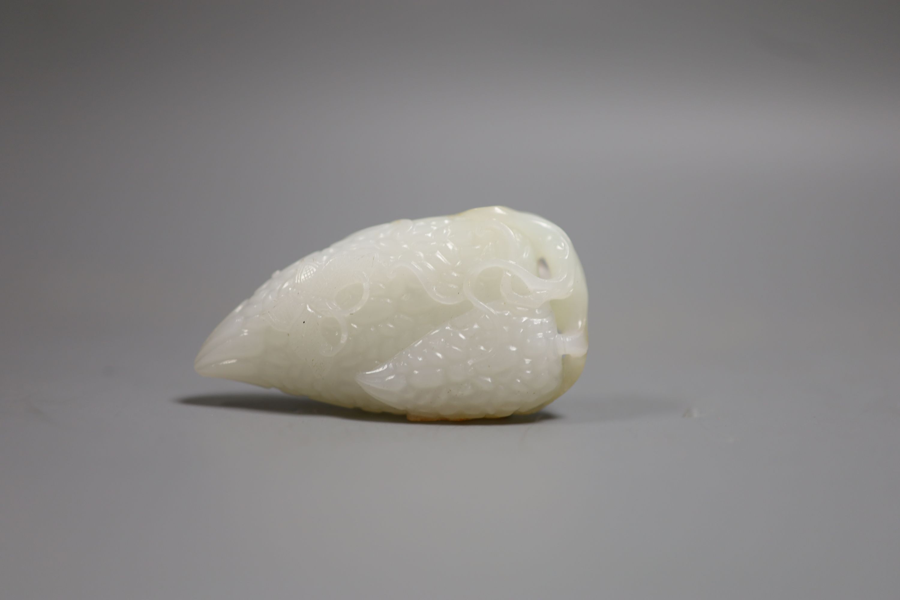A Chinese white and russet skin jade carving, 7cm high - Image 2 of 2