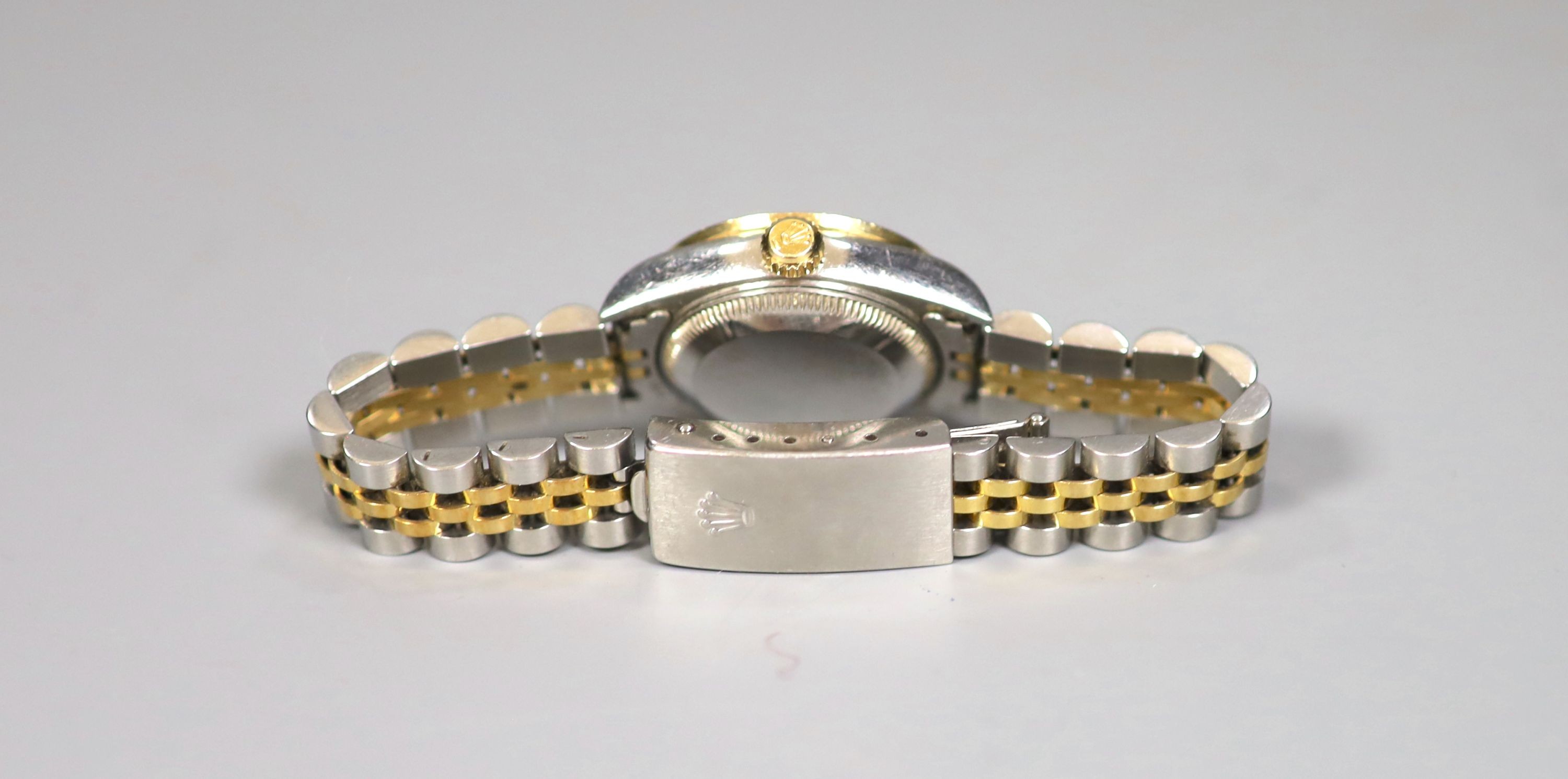 A lady's 2002 stainless steel and gold Rolex Oyster Perpetual Datejust wrist watch, with diamond set - Image 4 of 5