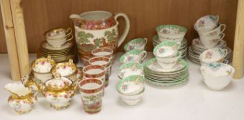 Mixed teaware, including Spode, Cauldon etc.