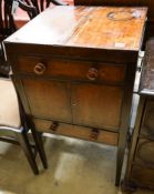 A George III banded mahogany enclosed washstand, width 50cm, depth 46cm, height 86cm