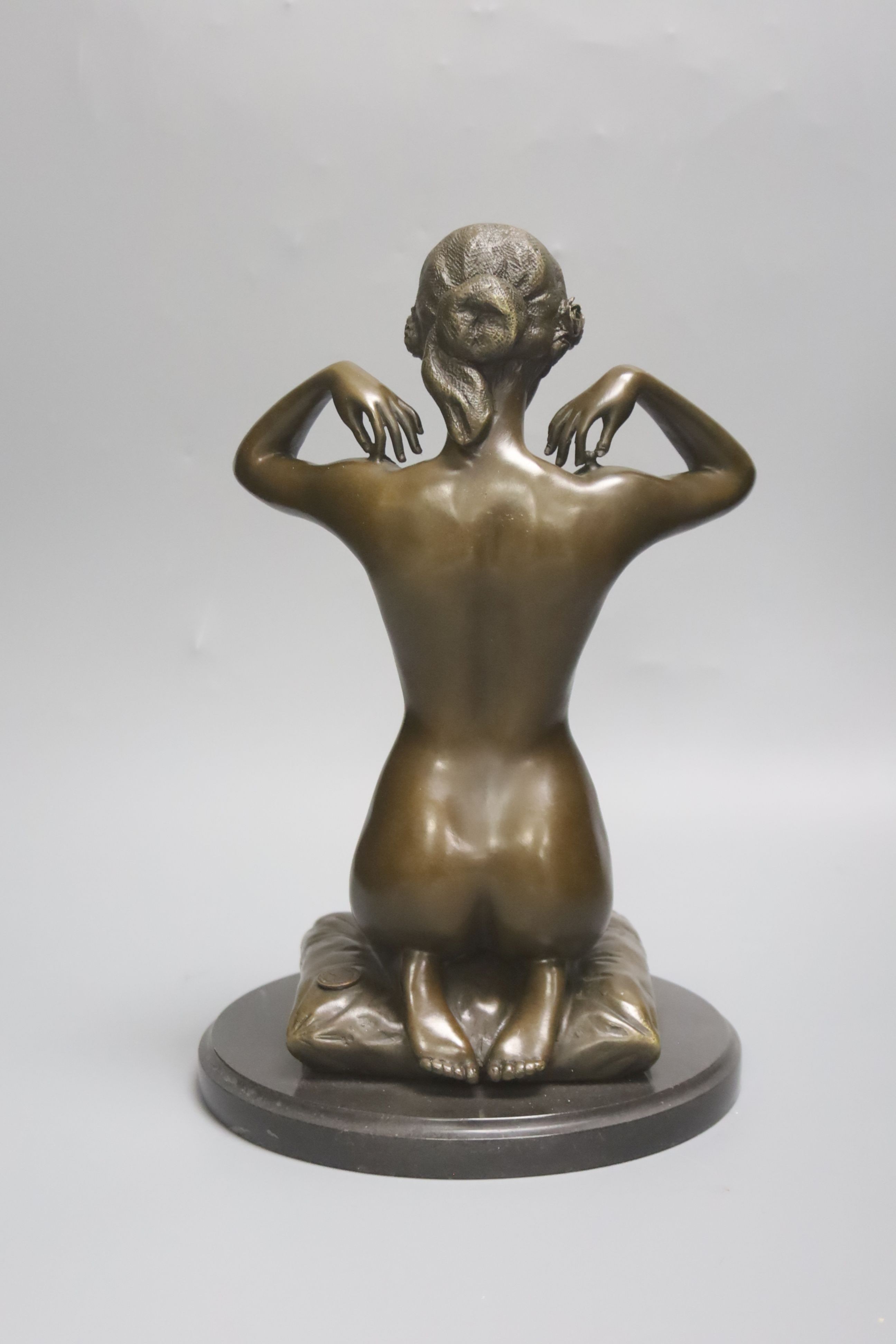 After Paul Ponsard, a bronze of a kneeling nude lady “New Necklace”30cm - Image 3 of 4