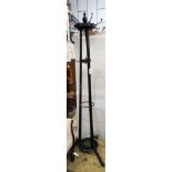 A late Victorian Aesthetic Movement hallstand (later painted), height 200cm