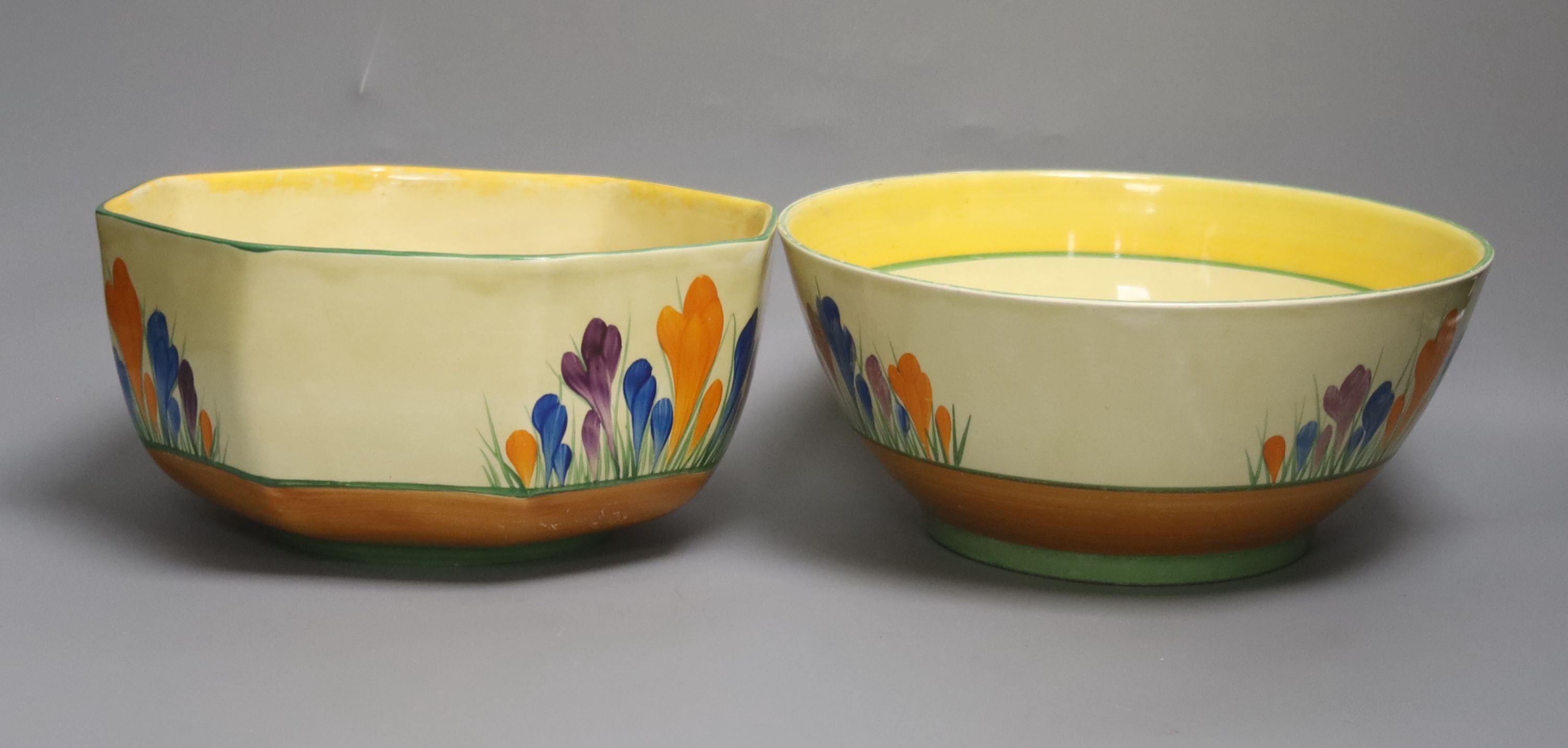 Two Clarice Cliff crocus pattern bowls22cm - Image 2 of 4