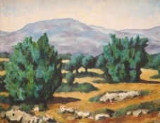 McManus, oil on canvas, Southen French landscape, signed and dated '80, 45 x 54cm