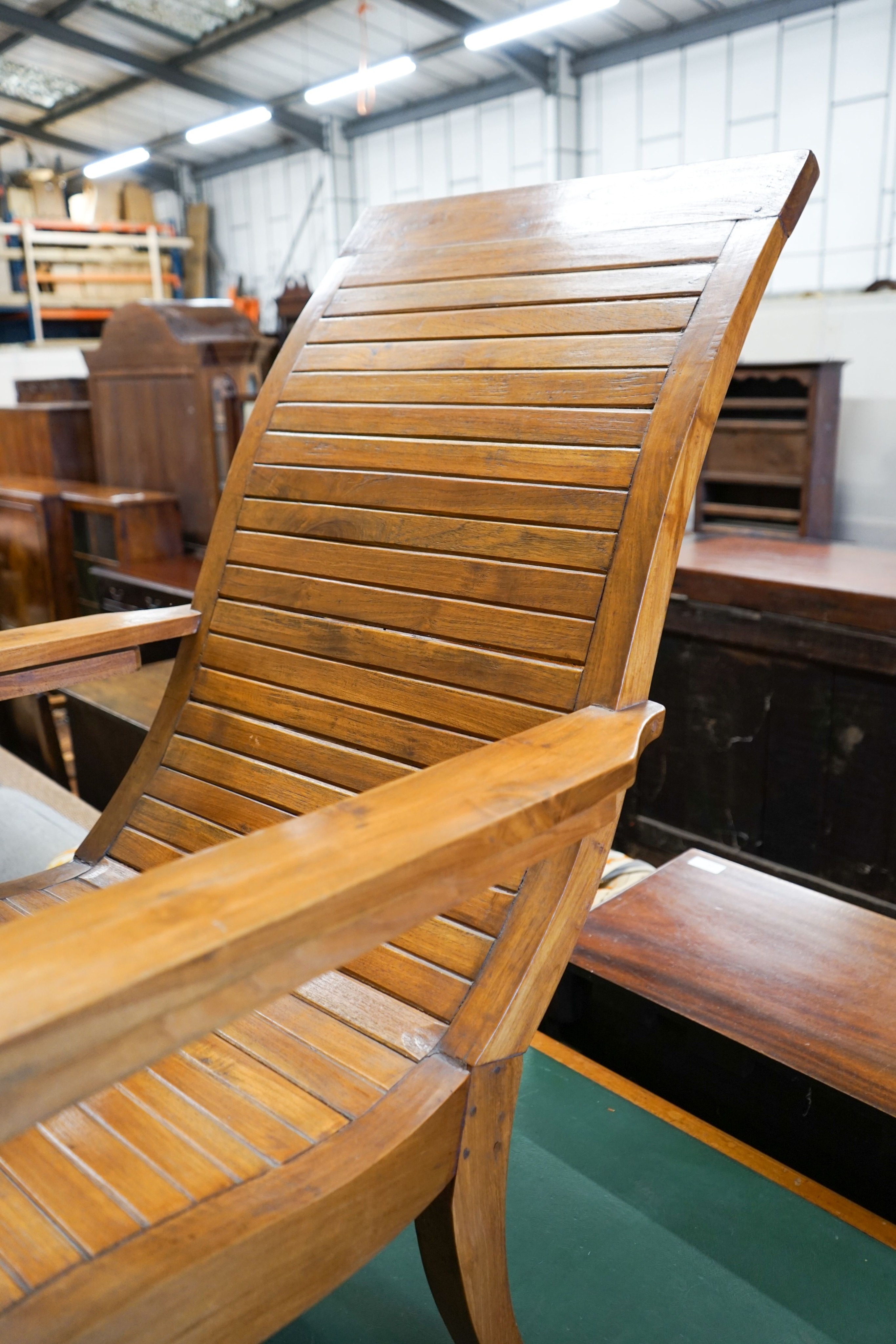 A hardwood plantation chair, width 73cm, depth 110cm, height 104cm - Image 3 of 4