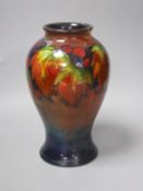 A Moorcroft flambe leaf and berry baluster vase (a.f.)23.5cm