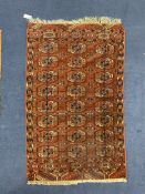 A Tekke Turkoman red ground rug, 130 x 85cm