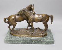 After PJ Mene - twin horse bronze group35cm