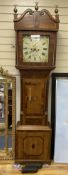 A George III mahogany banded 8-day oak longcase clock, marked William Evans of Shrewsbury, height