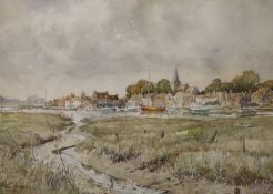 William Cartledge (1891-1976), watercolour, ‘Low Water, Bosham’, signed and dated 1956, 27 x