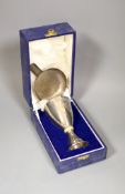 A Mappin and Webb silver and silver gilt goblet to commemorate “Silver Wedding Queen and Duke of