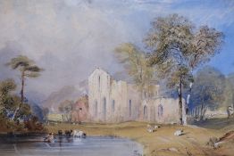 Newton Smith Limbird Fielding (1799-1856)Valle Crucis AbbeyWatercolour23 x 34cm.