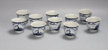 A set of ten Arita porcelain cups