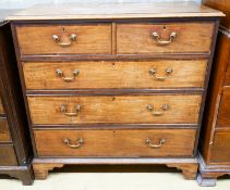 A George III banded mahogany chest, width 110cm, depth 55cm, height 110cm