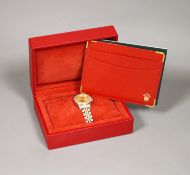 A lady's 2002 stainless steel and gold Rolex Oyster Perpetual Datejust wrist watch, with diamond set