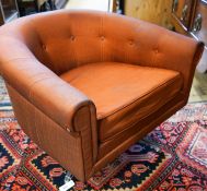 A G-Plan swivel tub chair, width 82cm, depth 76cm, height 64cm