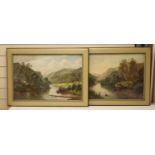 L. Richards (Jamieson), pair of oils on canvas, Scottish river landscapes, signed, 40 x 60cm