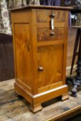 A 19th century French ash bedside cabinet, width 38cm, depth 37cm, height 80cm