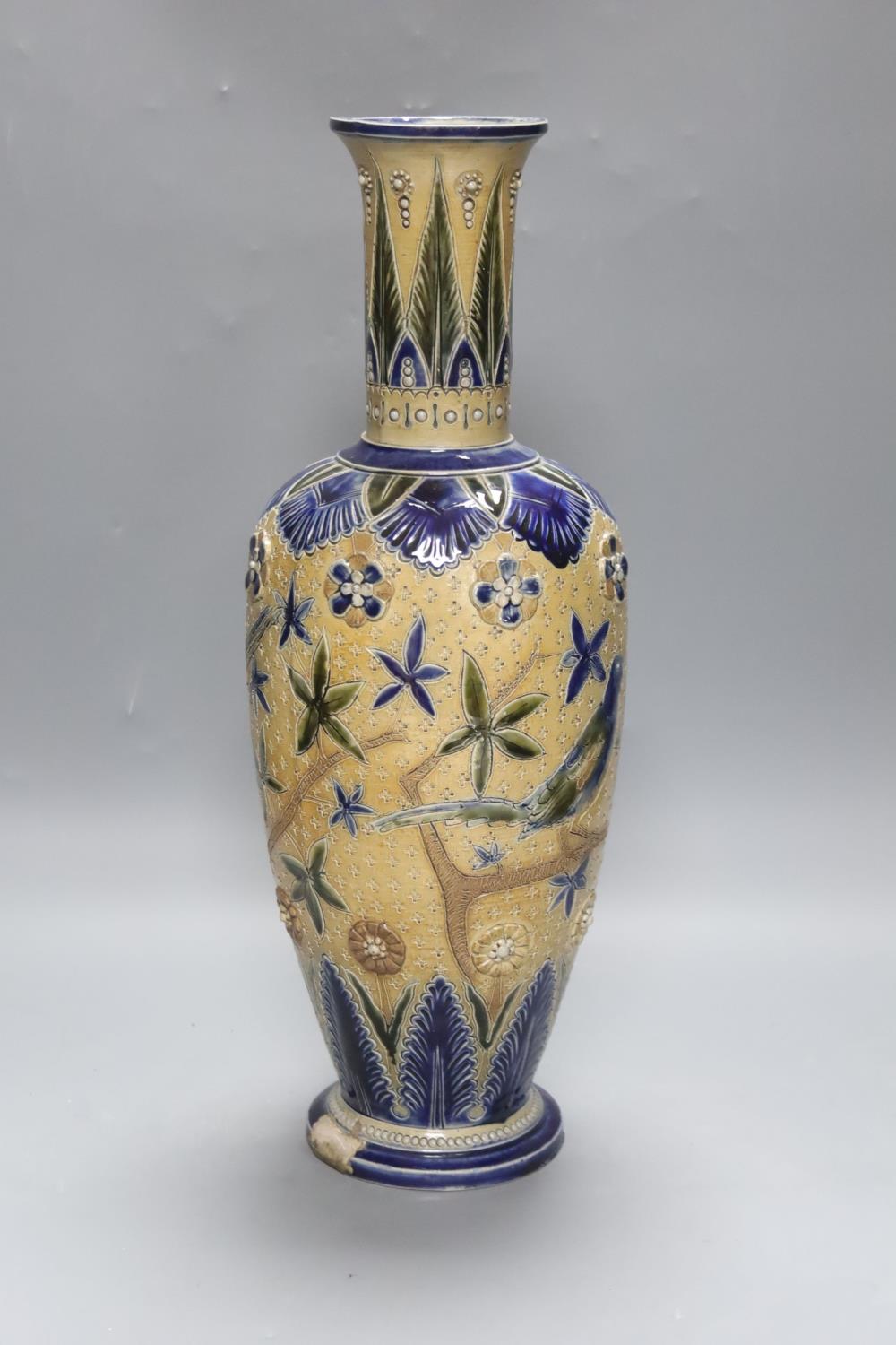 A Bailey Fulham Art Pottery saltglaze stoneware vase,42cm - Image 2 of 3