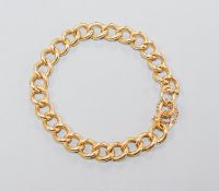 A 9ct gold curb-link bracelet, 20cm, 30.6 grams.