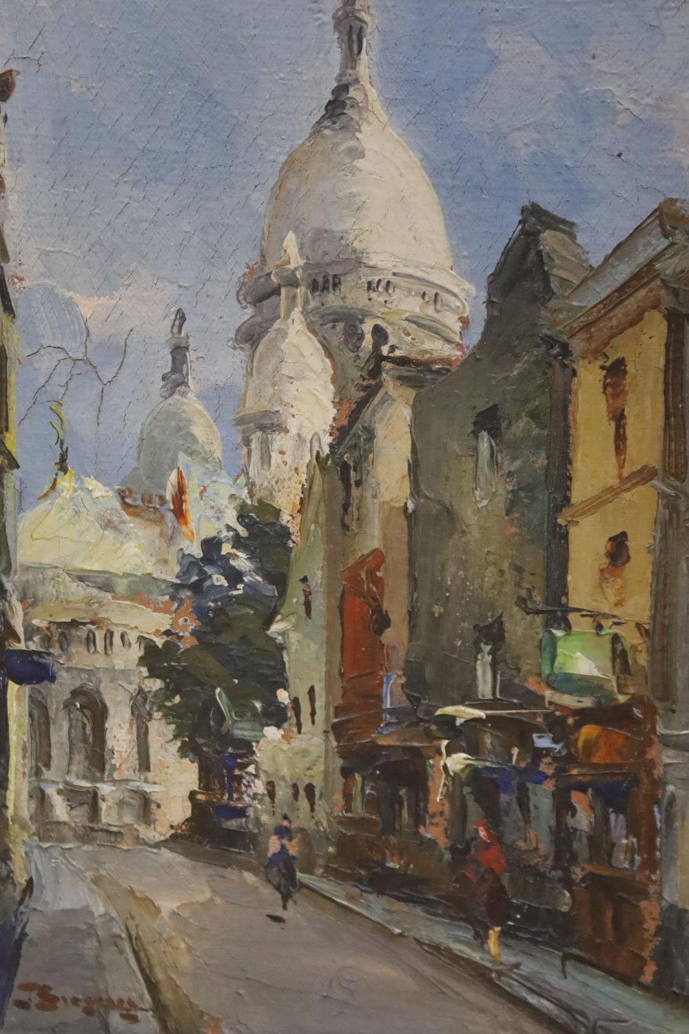 French School (20th century), oil on canvas, View of the Sacre Coeur, indistinctly signed, 23 x - Image 3 of 5