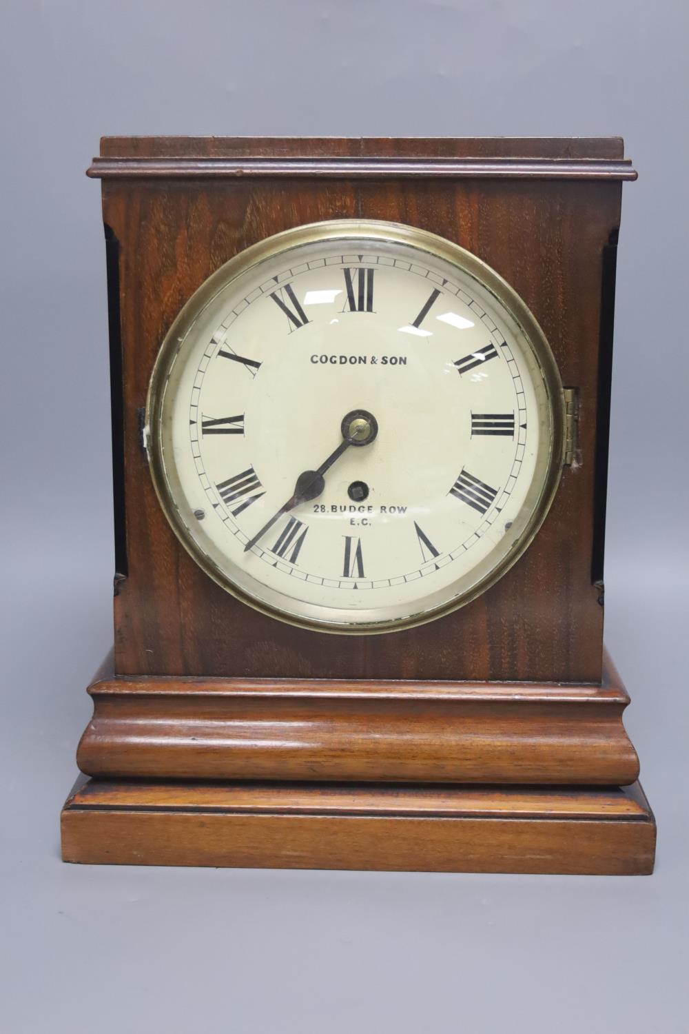 A 19th century Gonzalo Alves mantel timepiece, the 7" painted dial named Cogdon & Son, 28 Budge Row, - Image 2 of 3