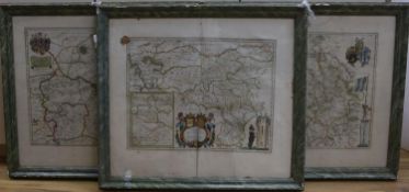 Johannes and Willem Blaeu, 3 maps of Saxonia Superior; Marchia et Ravensberg and Palatinatus ad