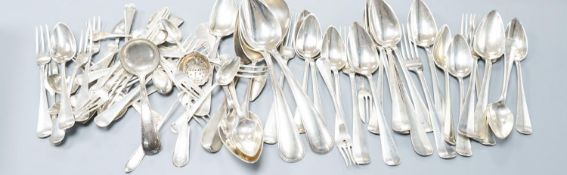 A quantity of assorted mainly Dutch white metal flatware including a part canteen, five English