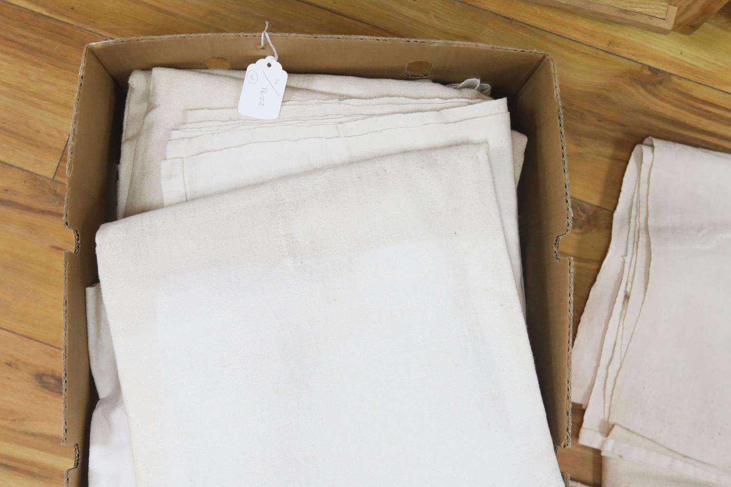 Ten French coarse linen provincial sheets - Image 2 of 3