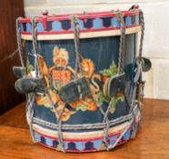 A Royal Air Force brass mounted regimental drum, Serial No. 19/361963, diameter 38cm, height 38cm