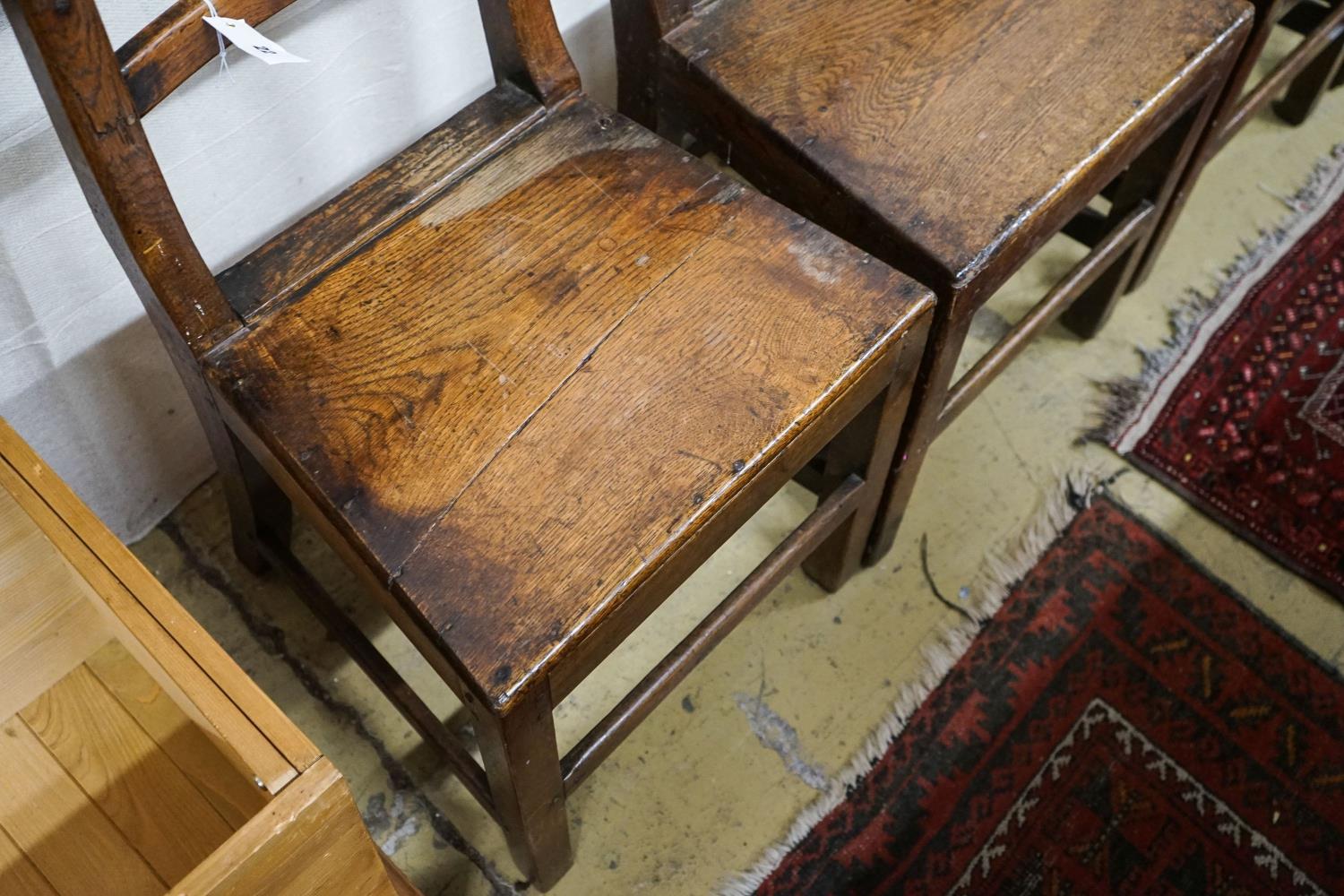 A set of five early 19th century Welsh provincial oak dining chairs - Image 2 of 4
