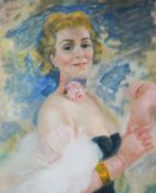 John Strevens (1902-1990), oil on canvas, Portrait of Betty Melgrave, signed and dated '63, and