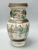 A Chinese famille verte crackleware vase, late 19th century, height 35.5cmProvenance - D.C.Monk &