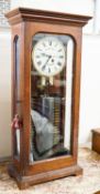 A Gent & Co. Ltd. Patent electric watchman's or 'telltale' clock, single cylinder mahogany cased,