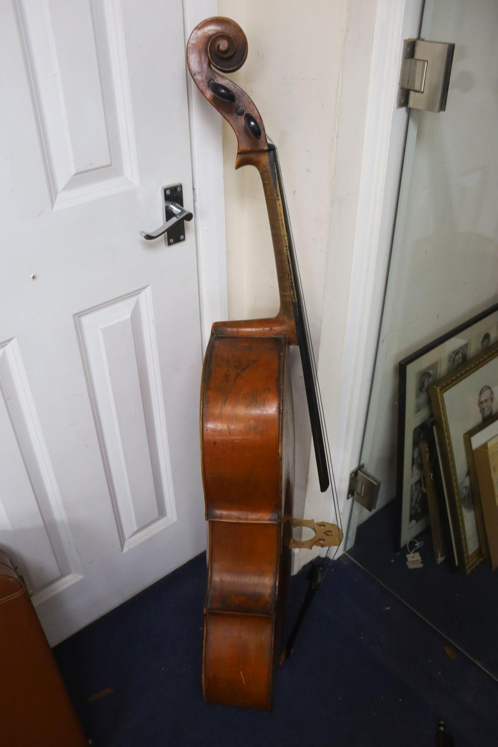 Early 20th century German cello and bow, the back measuring 75cm excluding the button - Image 4 of 12