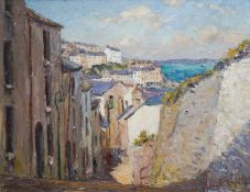 Ernest Knight (1915-1995), oil on canvas, ‘Temperance Steps, Brixham, Devon’, signed and inscribed