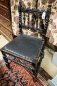 An ebonised beech chair designed by Edward Blore for Lambeth Palace. made by Gillow & Co. original
