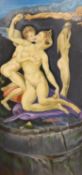 Ronald C. Fowler, oil on board, Venus and Cupid, signed, 120 x 60cm