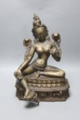 A large Himalayan bronze figure of Green Tara, early 20th century,42cm