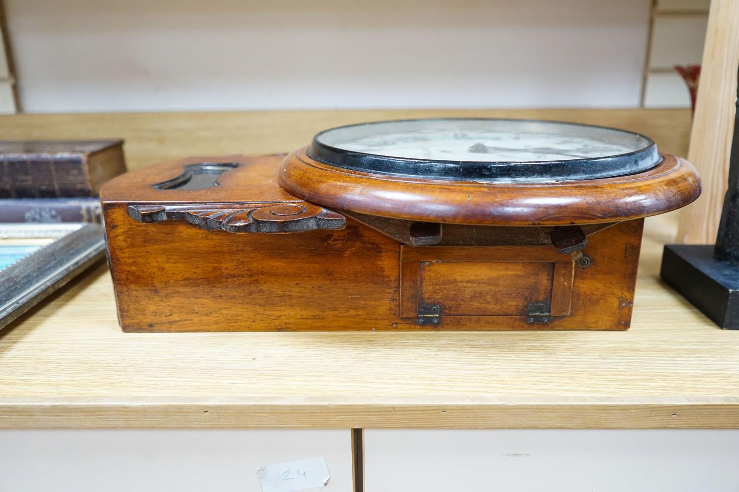 Miller, Brighton, a Victorian mahogany drop dial fusee wall timepiece,54cm - Image 3 of 4