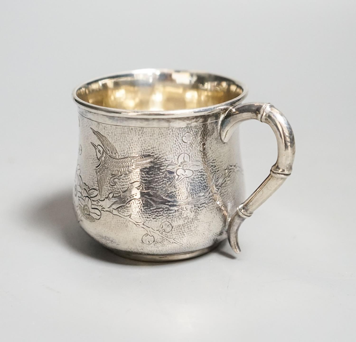 A Chinese white metal christening mug, by Zee Sung, 55mm. - Image 4 of 5