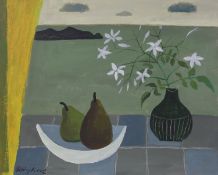 Biddy Picard (1922-), oil on board, 'Jasmine Flowers', signed and inscribed verso, 24 x 30cm