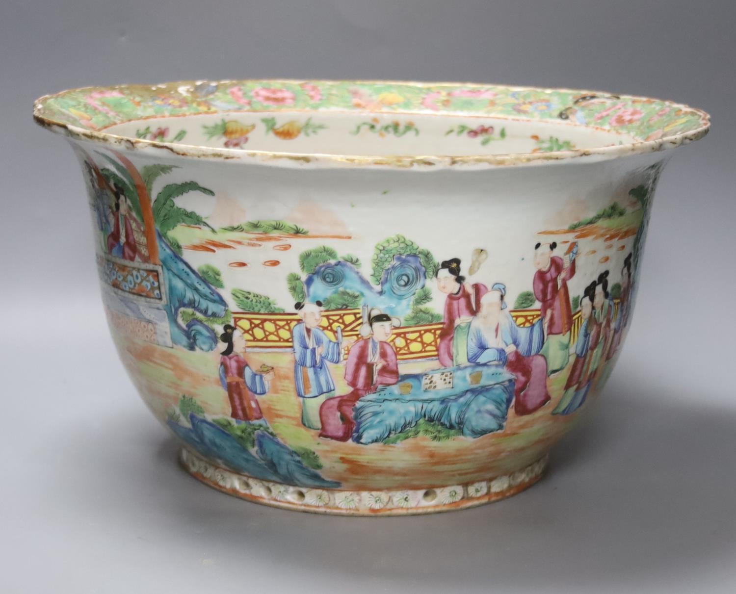 A Large Chinese famille rose flower pot, mid 19th century,38cm - Image 2 of 4