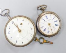 A late 18th century French silver keywind pocket watch by Borguin le Jeune, chain driven and with